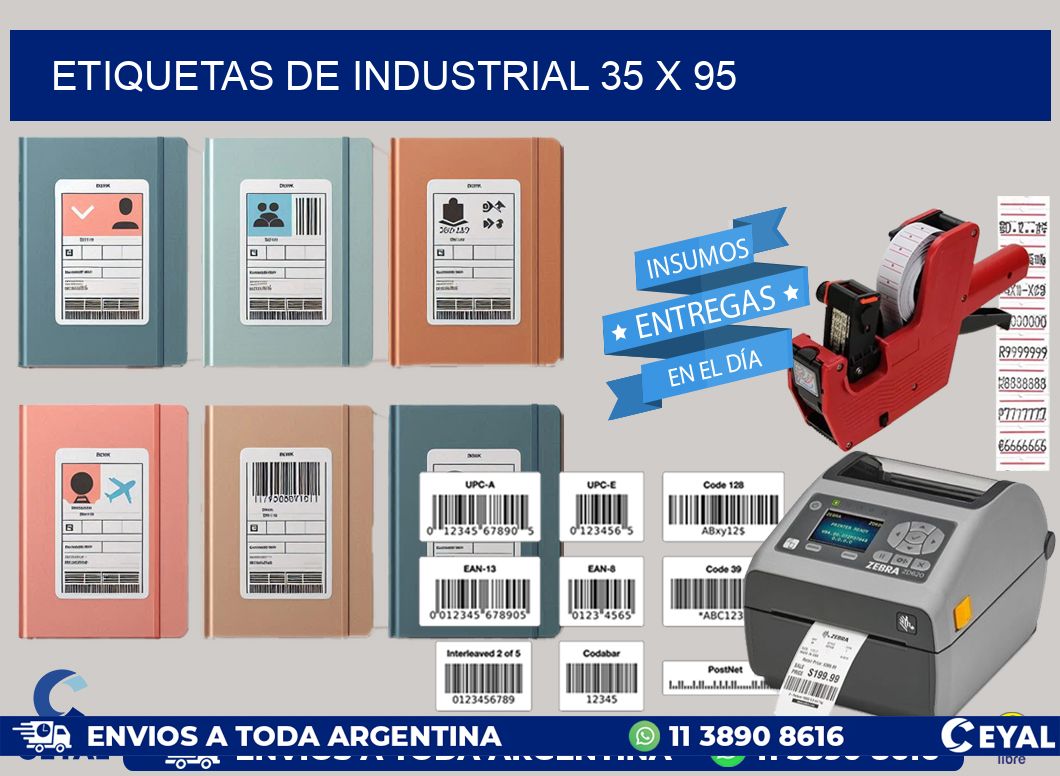 etiquetas de industrial 35 x 95
