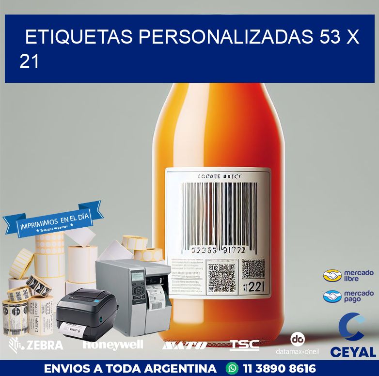 etiquetas personalizadas 53 x 21