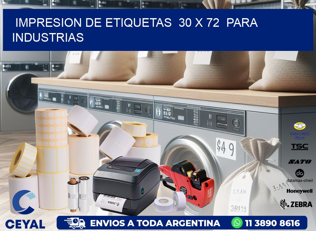 impresion de etiquetas  30 x 72  para industrias