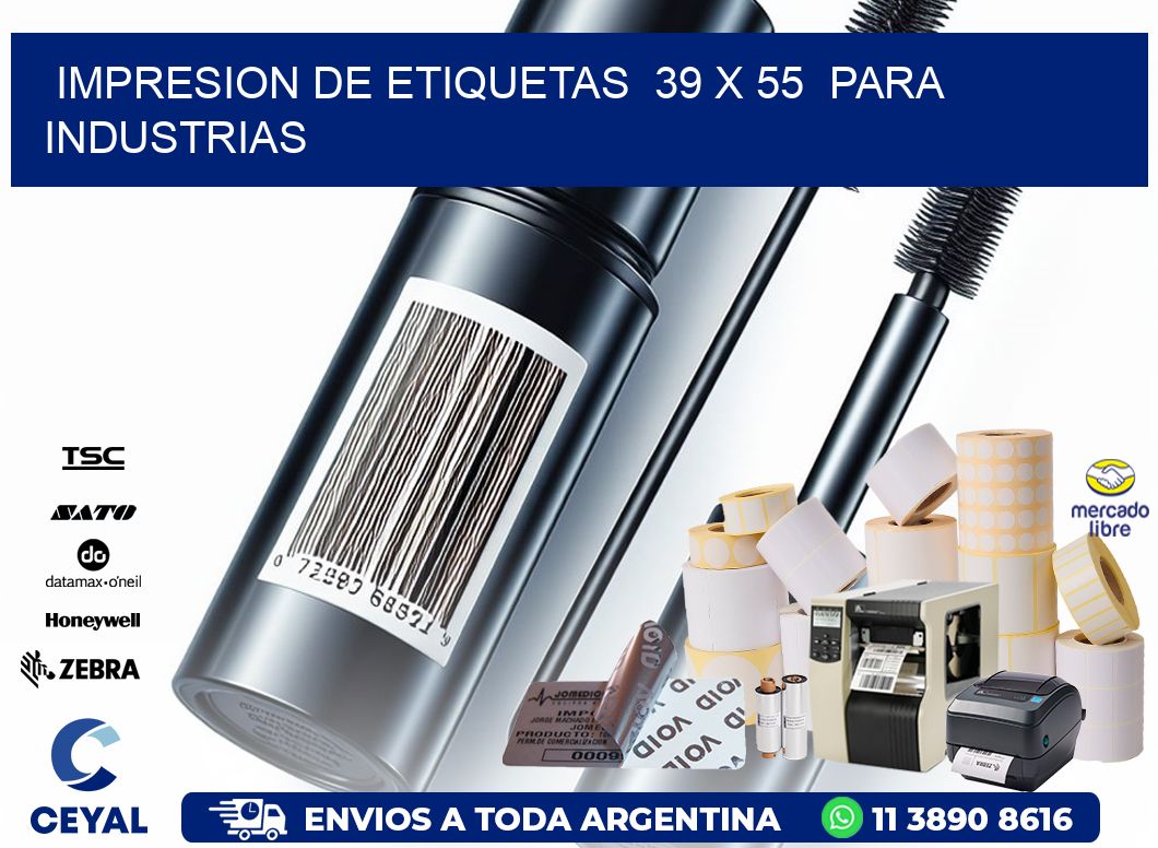 impresion de etiquetas  39 x 55  para industrias