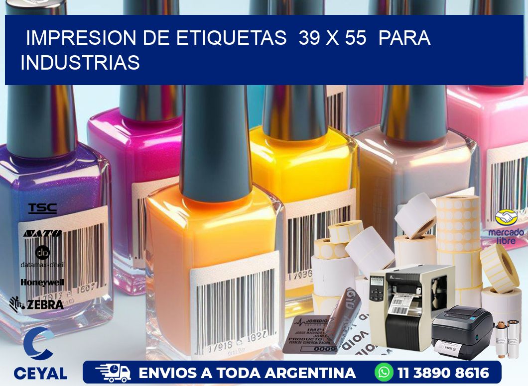 impresion de etiquetas  39 x 55  para industrias