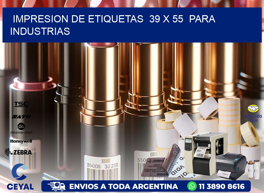 impresion de etiquetas  39 x 55  para industrias