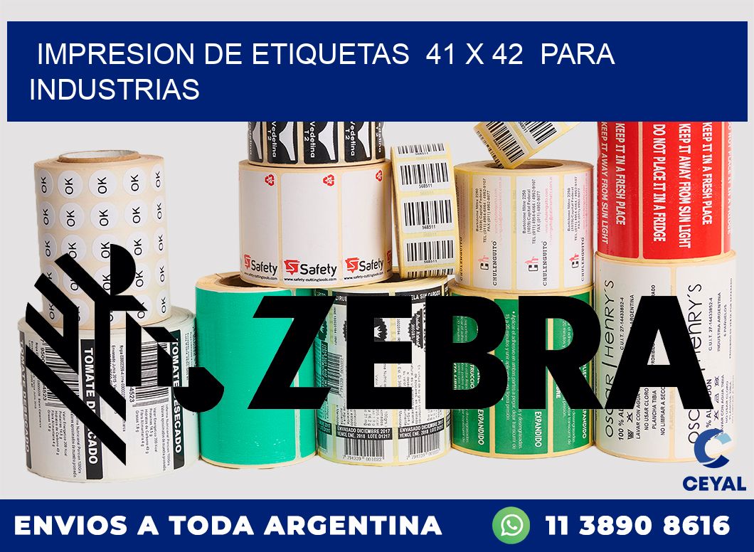 impresion de etiquetas  41 x 42  para industrias