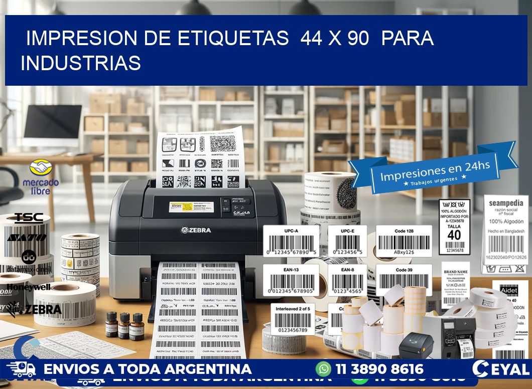 impresion de etiquetas  44 x 90  para industrias