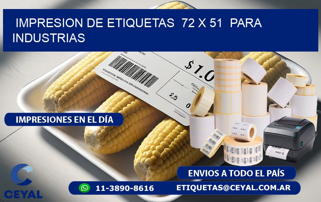 impresion de etiquetas  72 x 51  para industrias