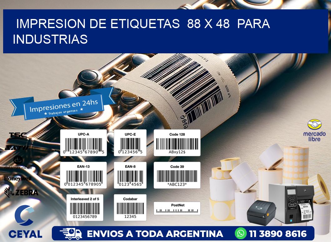 impresion de etiquetas 88 x 48 para industrias