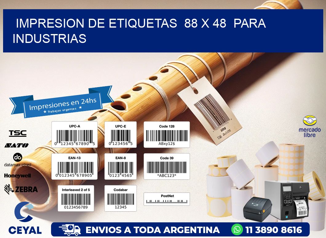 impresion de etiquetas 88 x 48 para industrias
