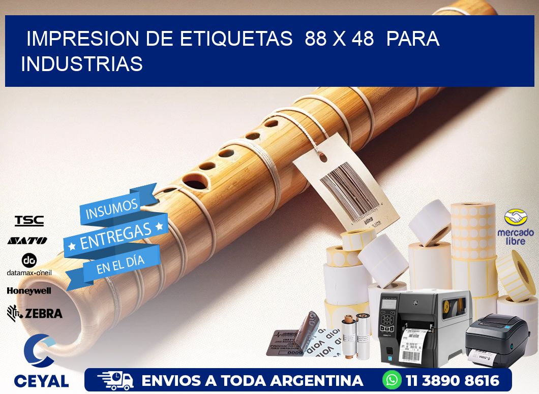 impresion de etiquetas 88 x 48 para industrias