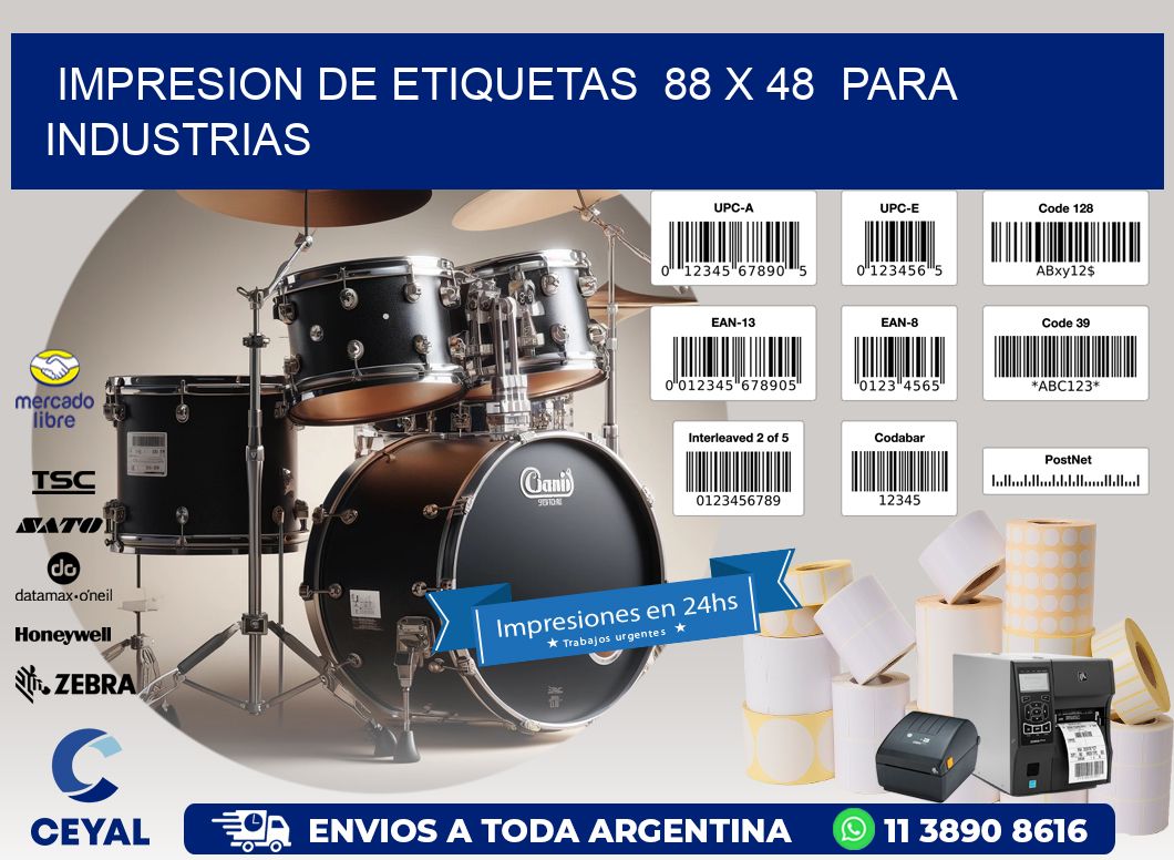 impresion de etiquetas 88 x 48 para industrias