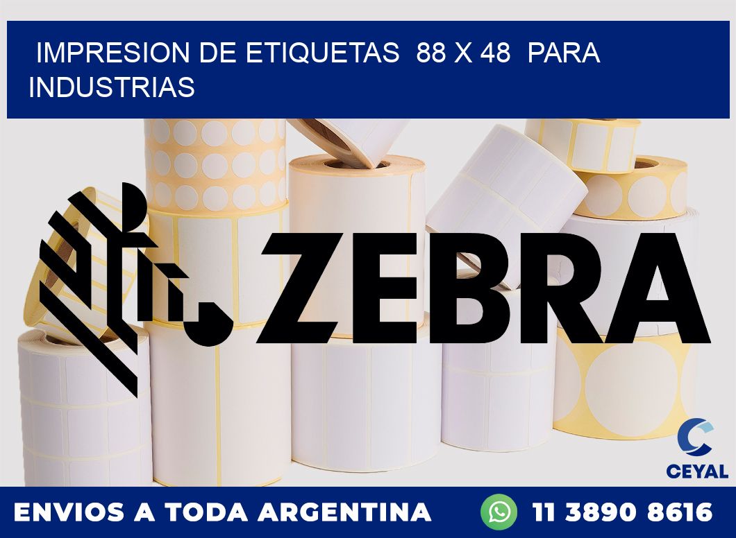 impresion de etiquetas 88 x 48 para industrias