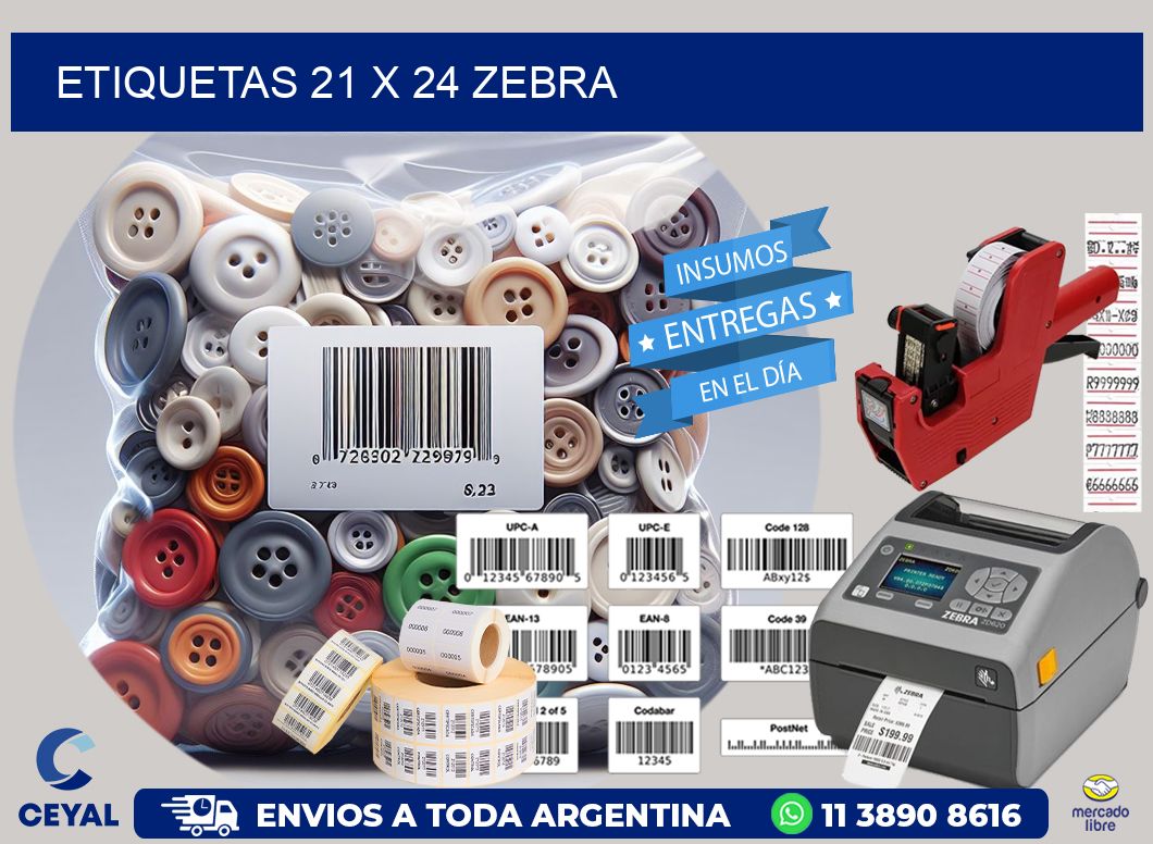 ETIQUETAS 21 x 24 ZEBRA