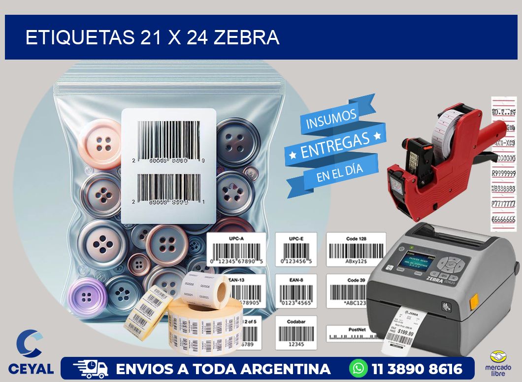 ETIQUETAS 21 x 24 ZEBRA