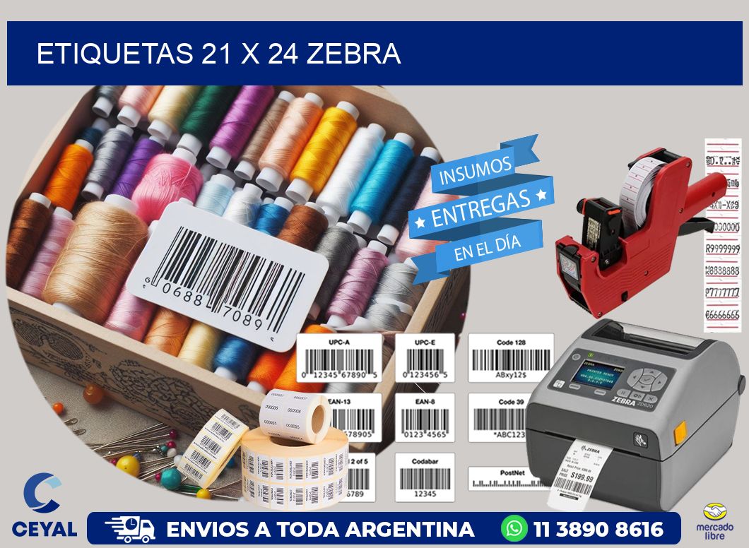 ETIQUETAS 21 x 24 ZEBRA