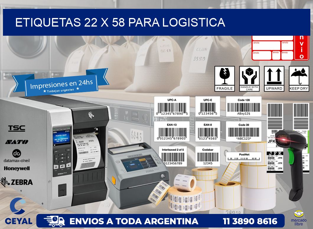ETIQUETAS 22 x 58 PARA LOGISTICA