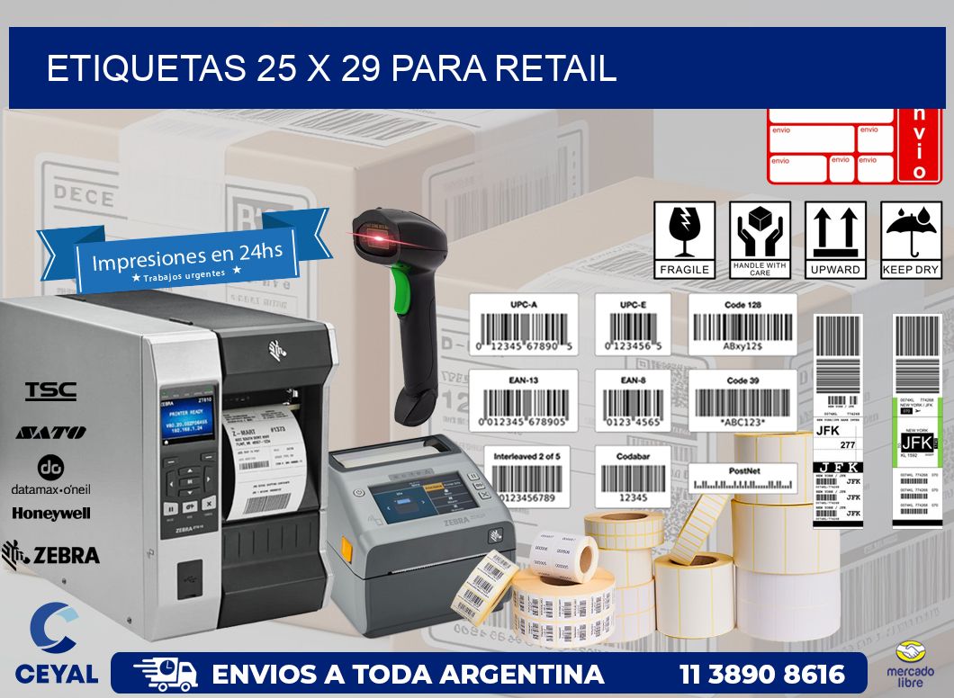 ETIQUETAS 25 x 29 PARA RETAIL