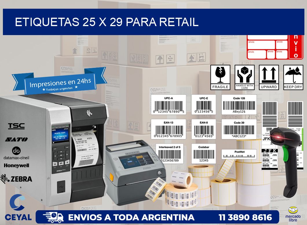 ETIQUETAS 25 x 29 PARA RETAIL