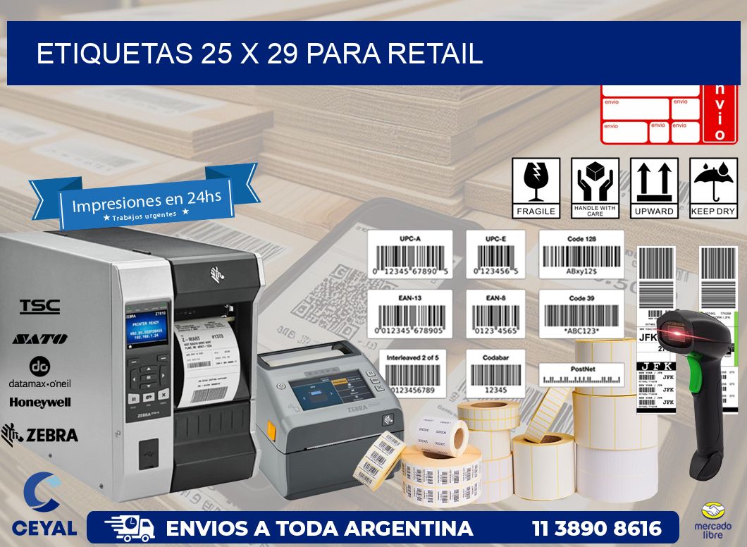 ETIQUETAS 25 x 29 PARA RETAIL