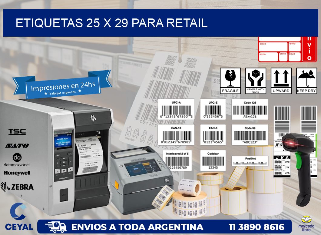 ETIQUETAS 25 x 29 PARA RETAIL