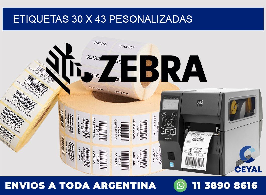 ETIQUETAS 30 x 43 PESONALIZADAS