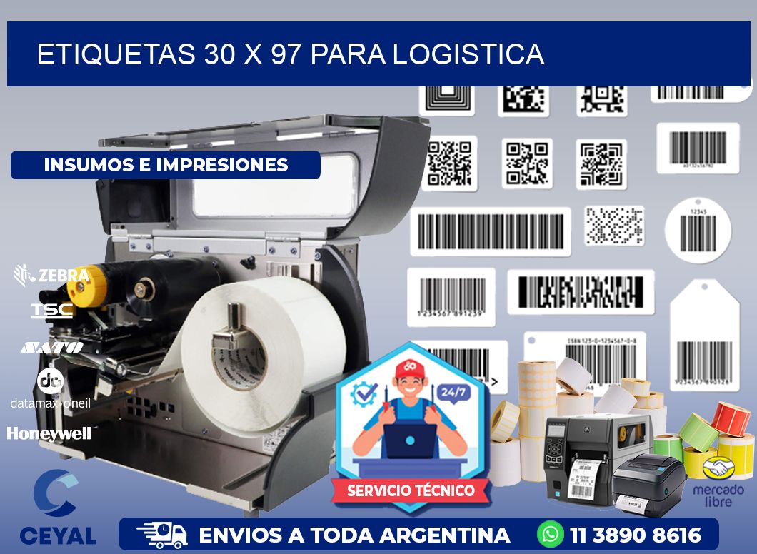 ETIQUETAS 30 x 97 PARA LOGISTICA