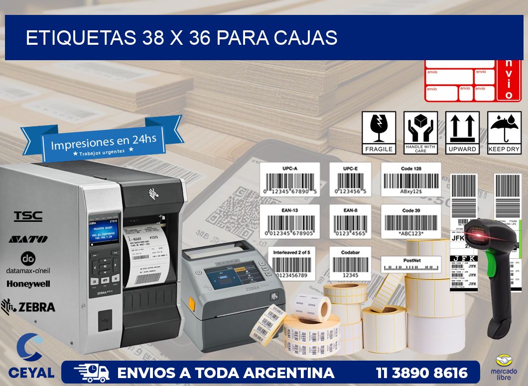 ETIQUETAS 38 x 36 PARA CAJAS