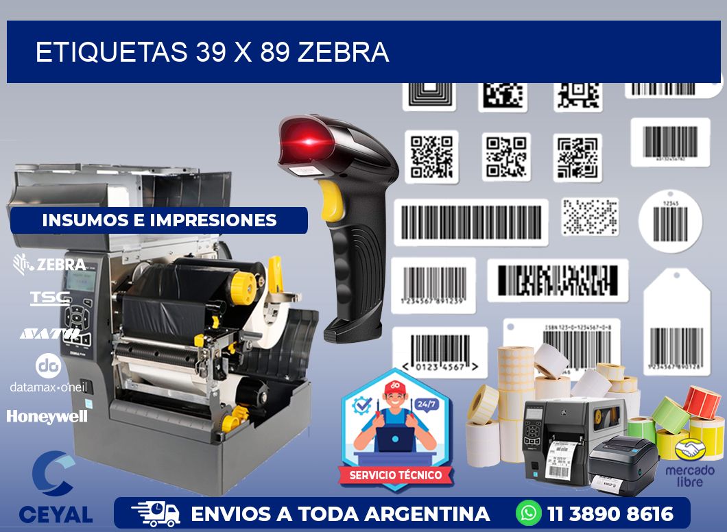 ETIQUETAS 39 x 89 ZEBRA
