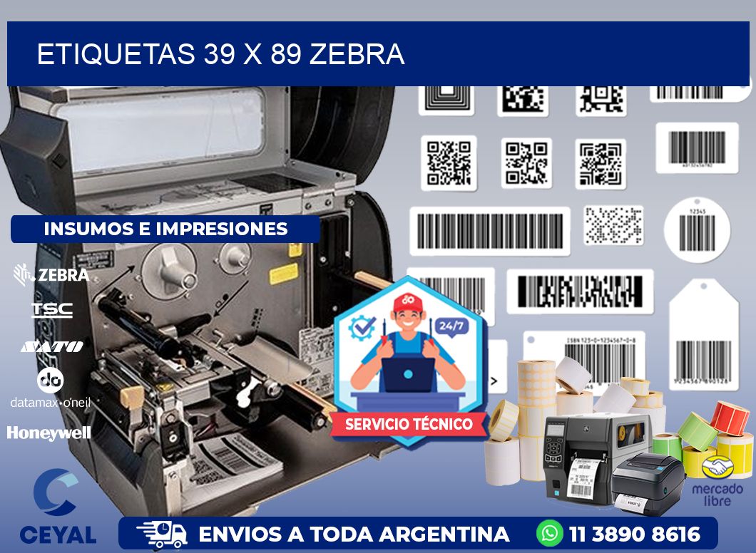 ETIQUETAS 39 x 89 ZEBRA