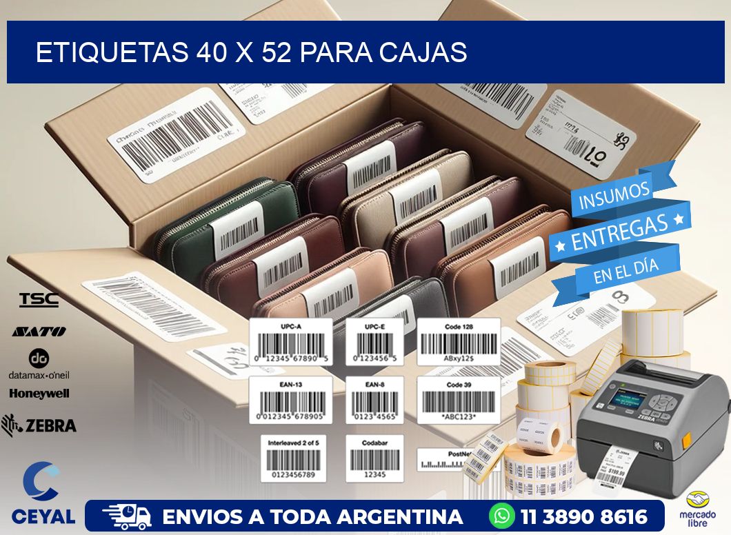 ETIQUETAS 40 x 52 PARA CAJAS