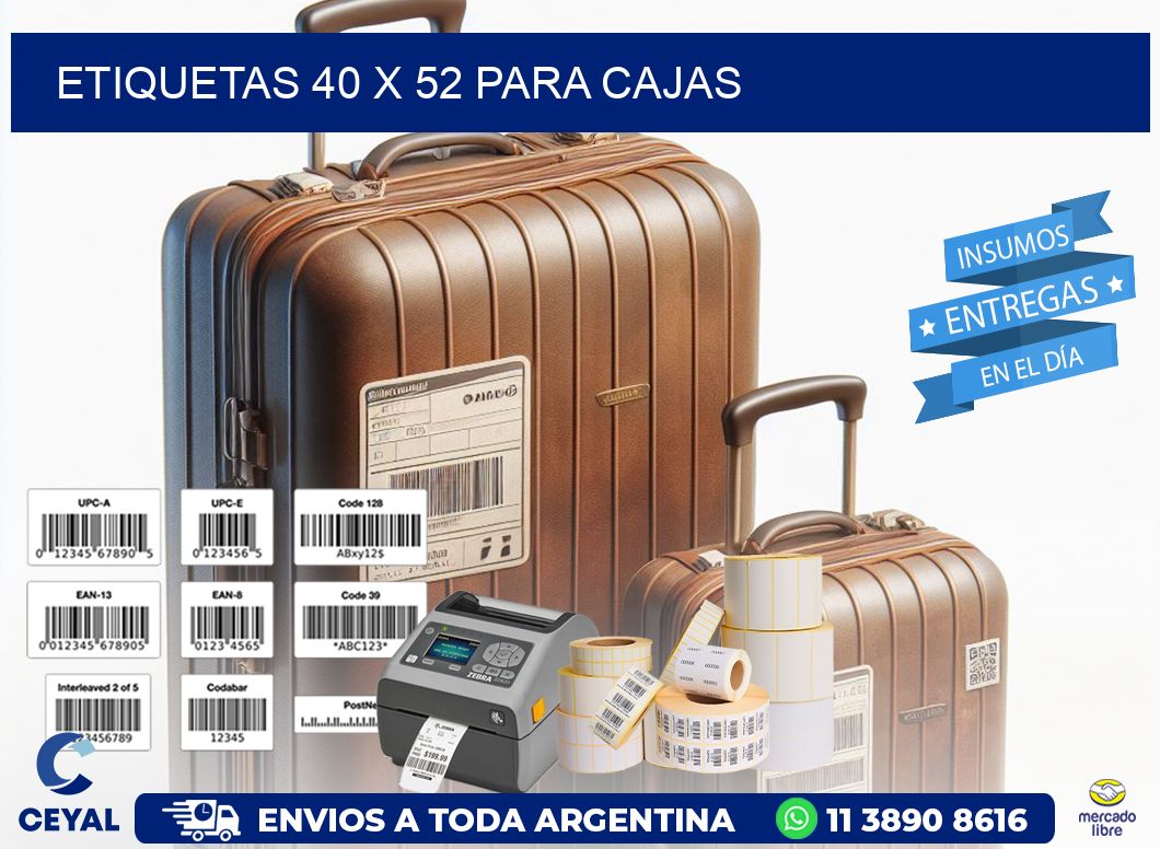 ETIQUETAS 40 x 52 PARA CAJAS