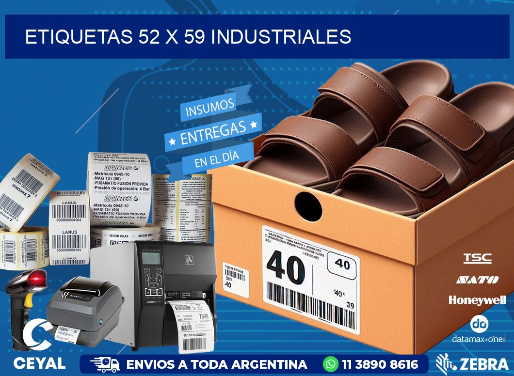 ETIQUETAS 52 x 59 INDUSTRIALES
