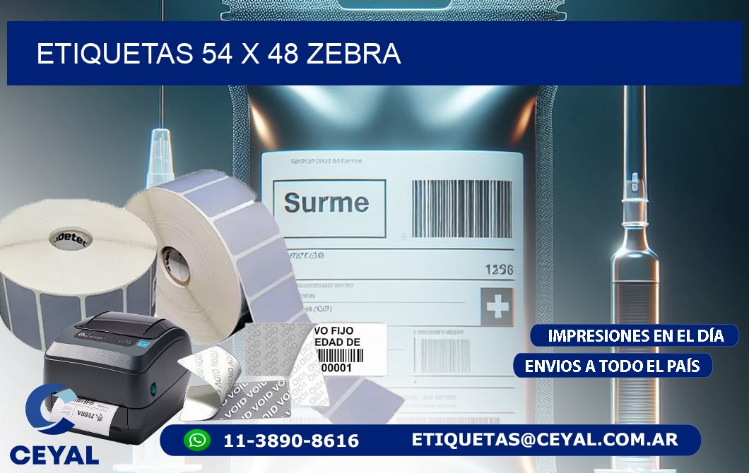 ETIQUETAS 54 x 48 ZEBRA