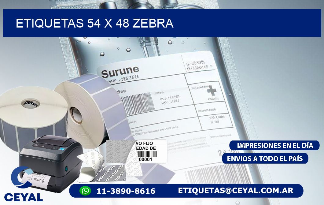 ETIQUETAS 54 x 48 ZEBRA