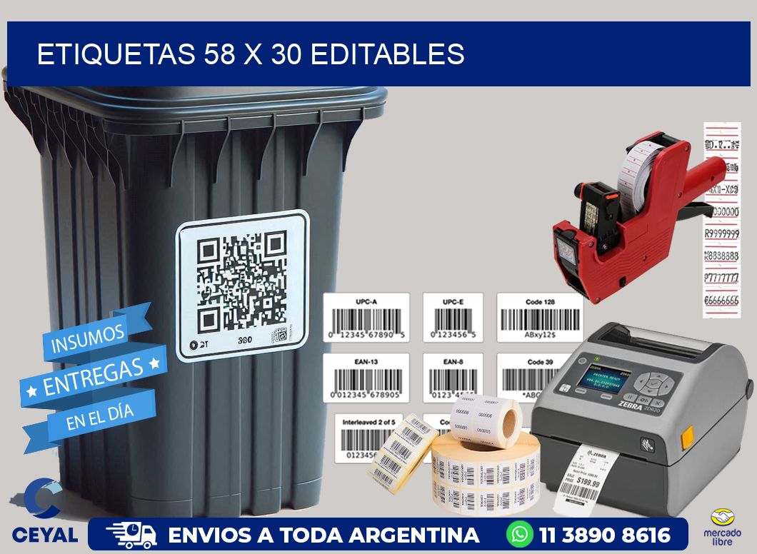 ETIQUETAS 58 x 30 EDITABLES