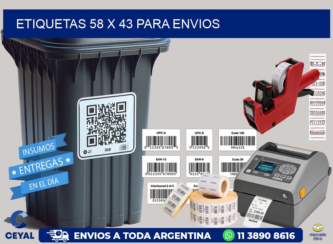 ETIQUETAS 58 x 43 PARA ENVIOS