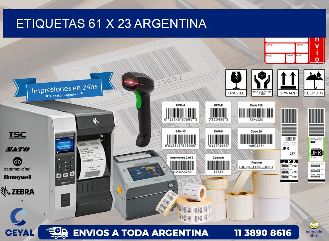 ETIQUETAS 61 x 23 ARGENTINA
