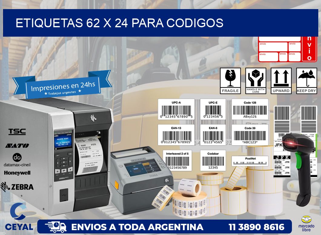 ETIQUETAS 62 x 24 PARA CODIGOS