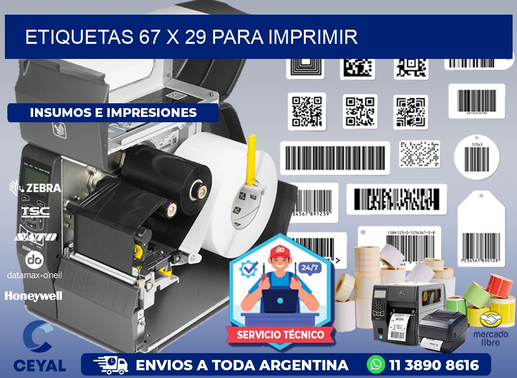 ETIQUETAS 67 x 29 PARA IMPRIMIR