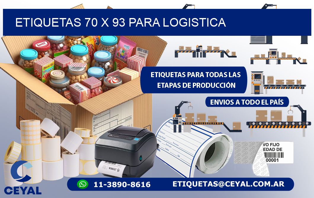 ETIQUETAS 70 x 93 PARA LOGISTICA