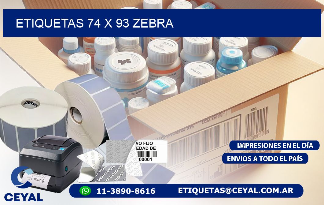 ETIQUETAS 74 x 93 ZEBRA