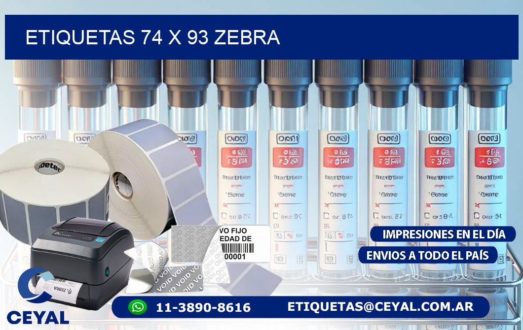 ETIQUETAS 74 x 93 ZEBRA