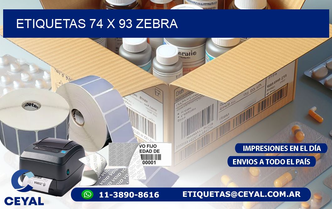 ETIQUETAS 74 x 93 ZEBRA