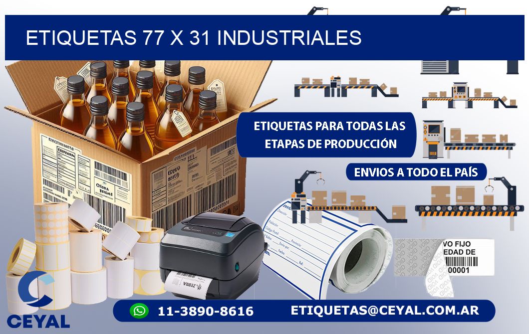 ETIQUETAS 77 x 31 INDUSTRIALES