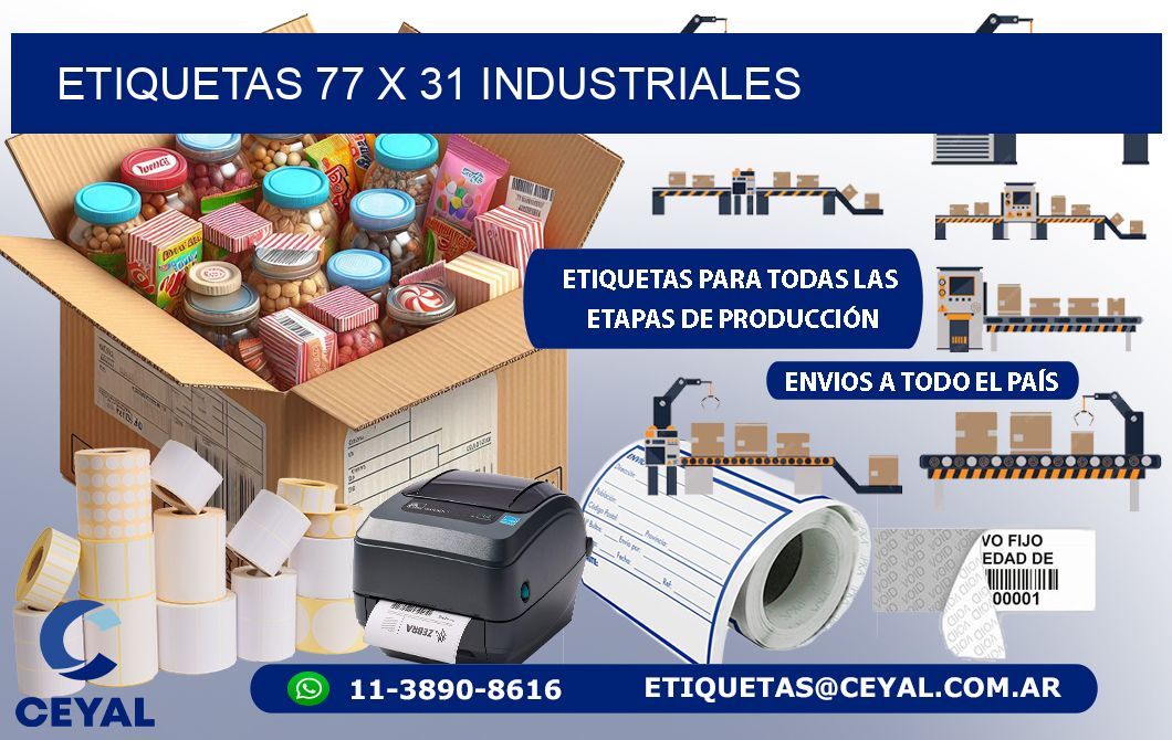ETIQUETAS 77 x 31 INDUSTRIALES