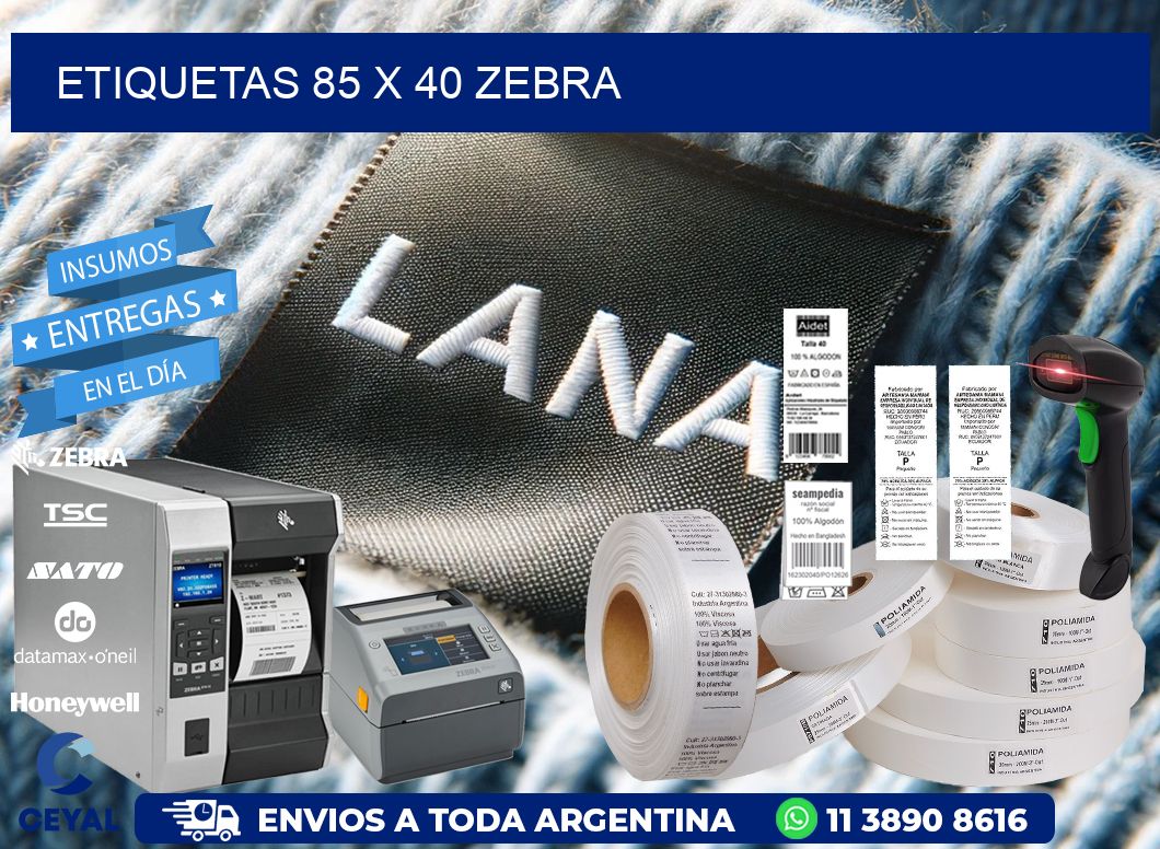 ETIQUETAS 85 x 40 ZEBRA