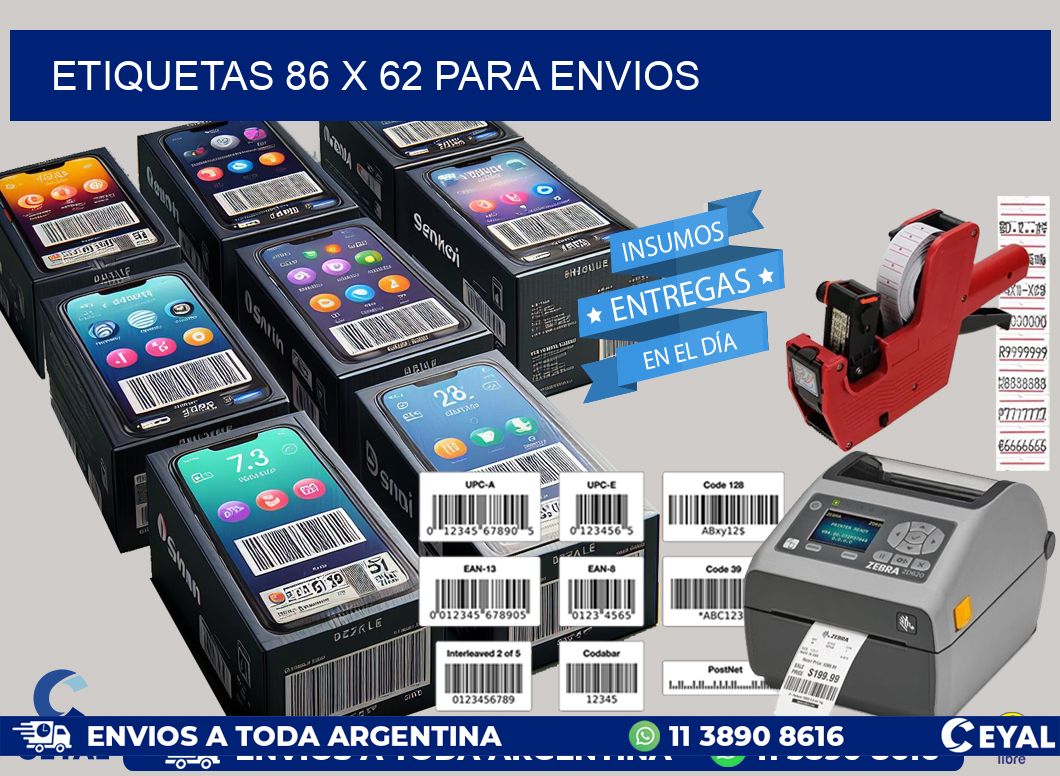 ETIQUETAS 86 x 62 PARA ENVIOS