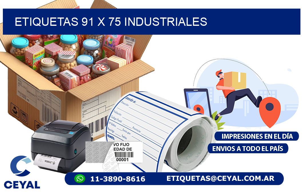 ETIQUETAS 91 x 75 INDUSTRIALES