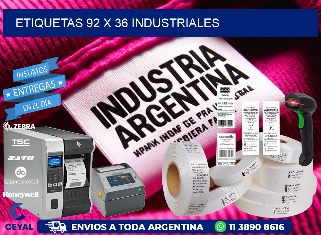 ETIQUETAS 92 x 36 INDUSTRIALES