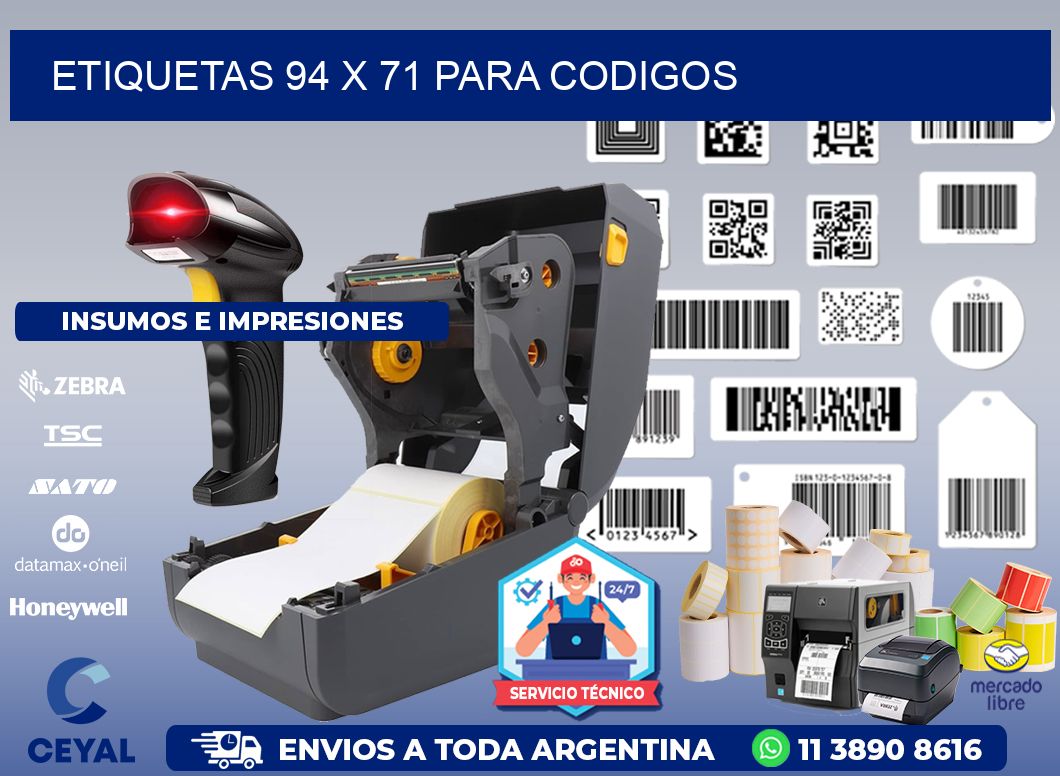 ETIQUETAS 94 x 71 PARA CODIGOS