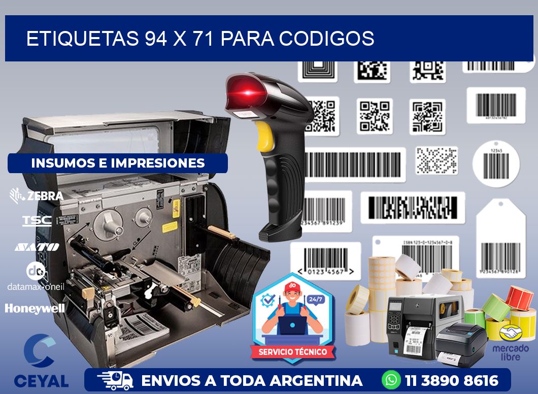 ETIQUETAS 94 x 71 PARA CODIGOS