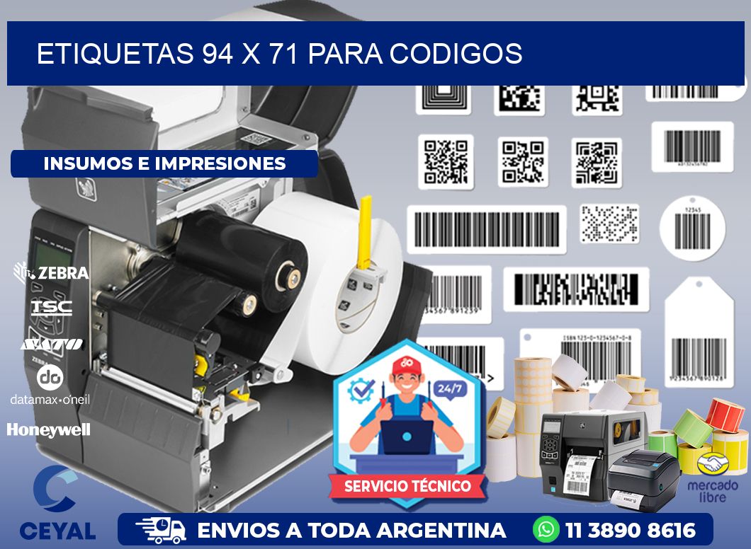 ETIQUETAS 94 x 71 PARA CODIGOS